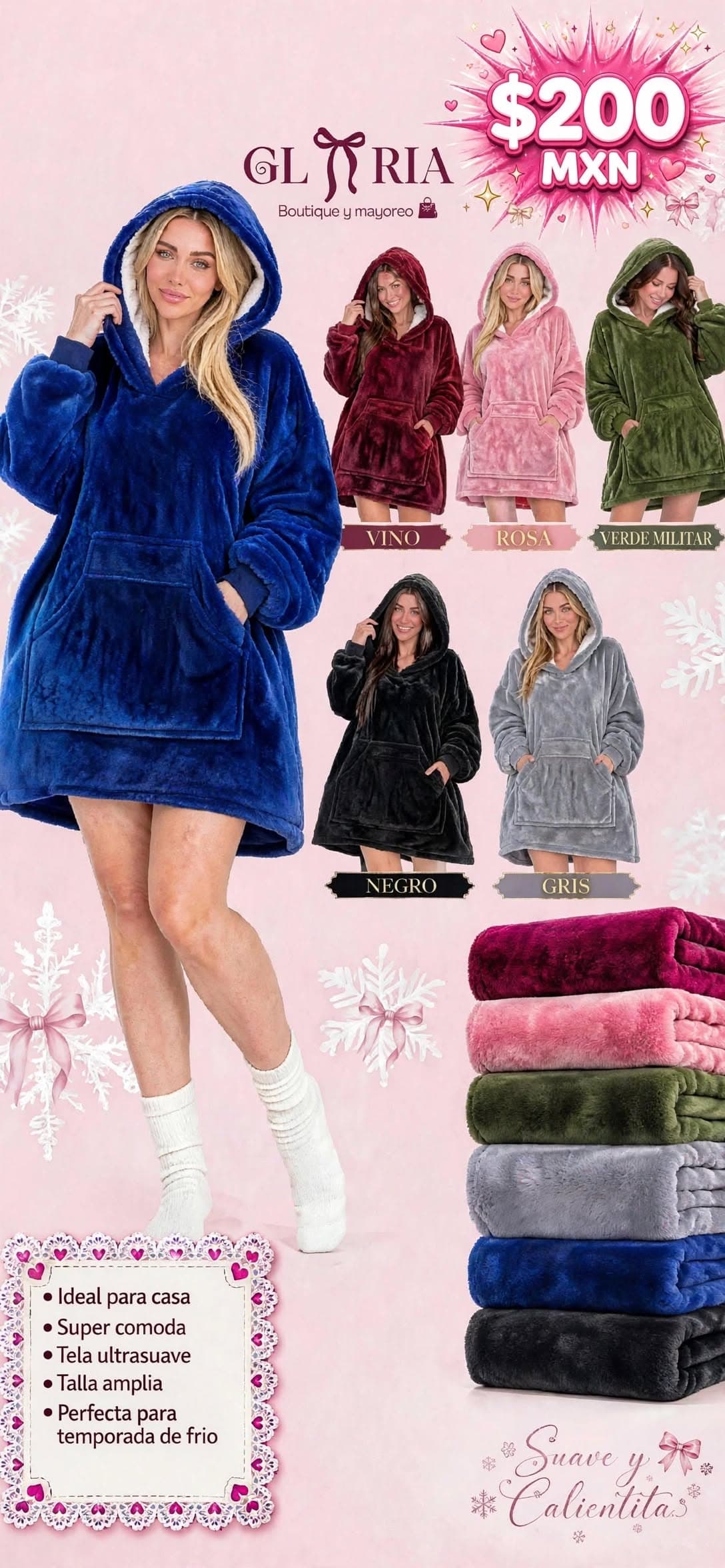 Sudadera cobija afelpada con capucha