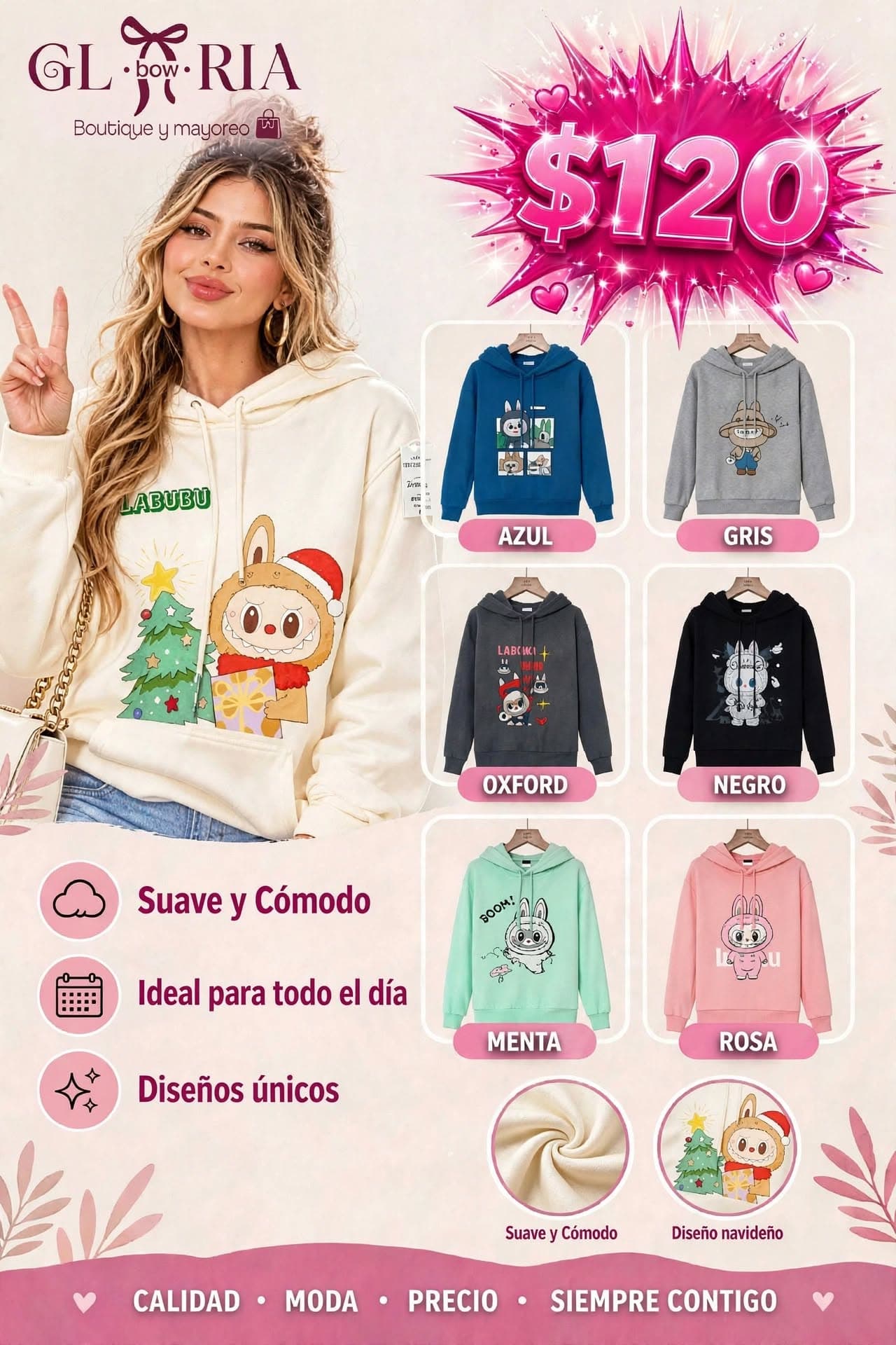 Sudadera con capucha estampada de Labubu
