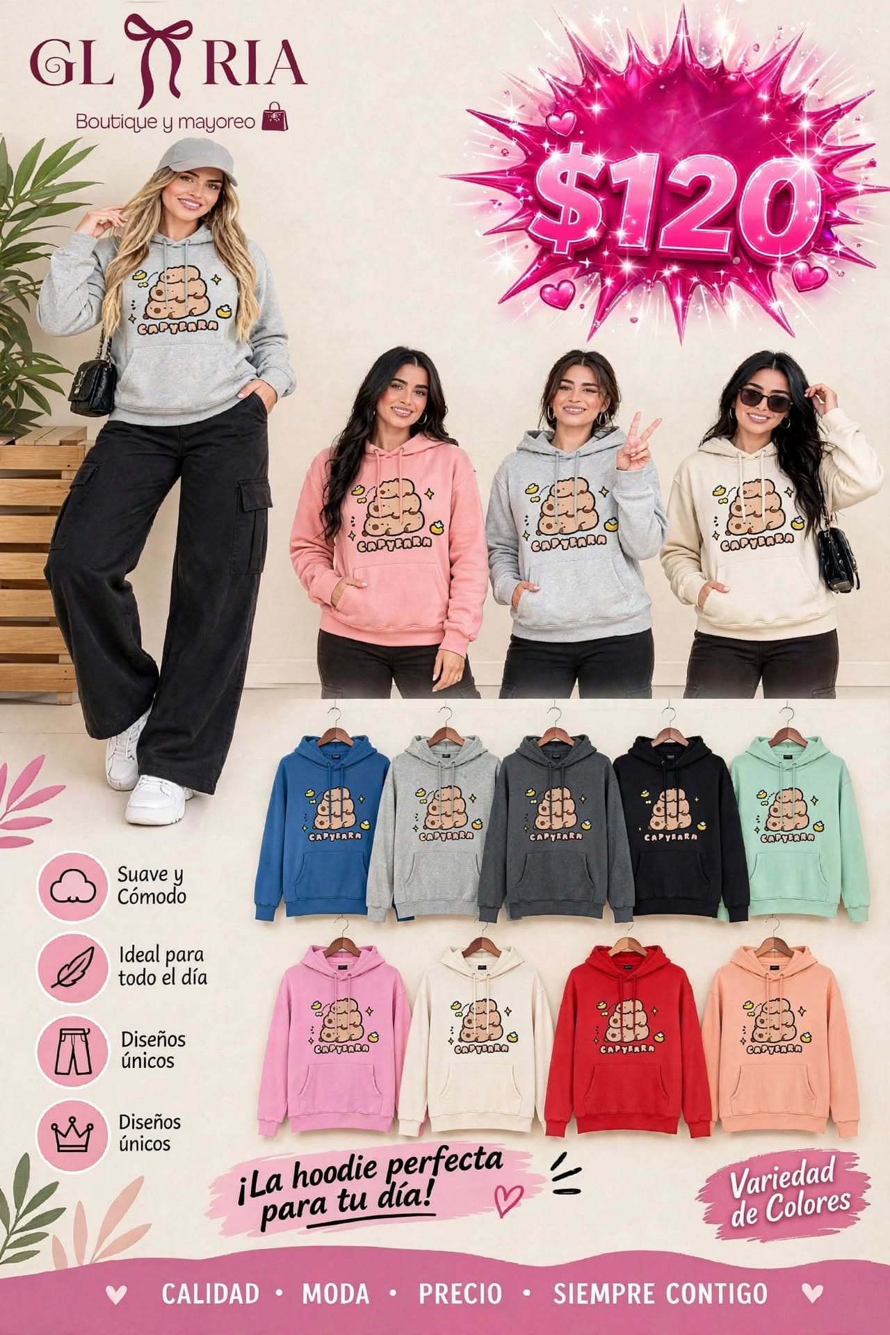 Sudadera con capucha estampado Capybara